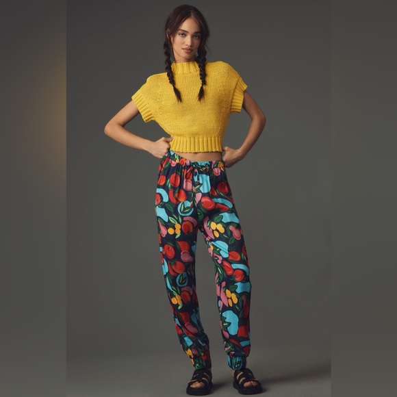 New Farm Rio x Anthropologie Fruit Printed Joggers Pants sz S/Small - Picture 2 of 7